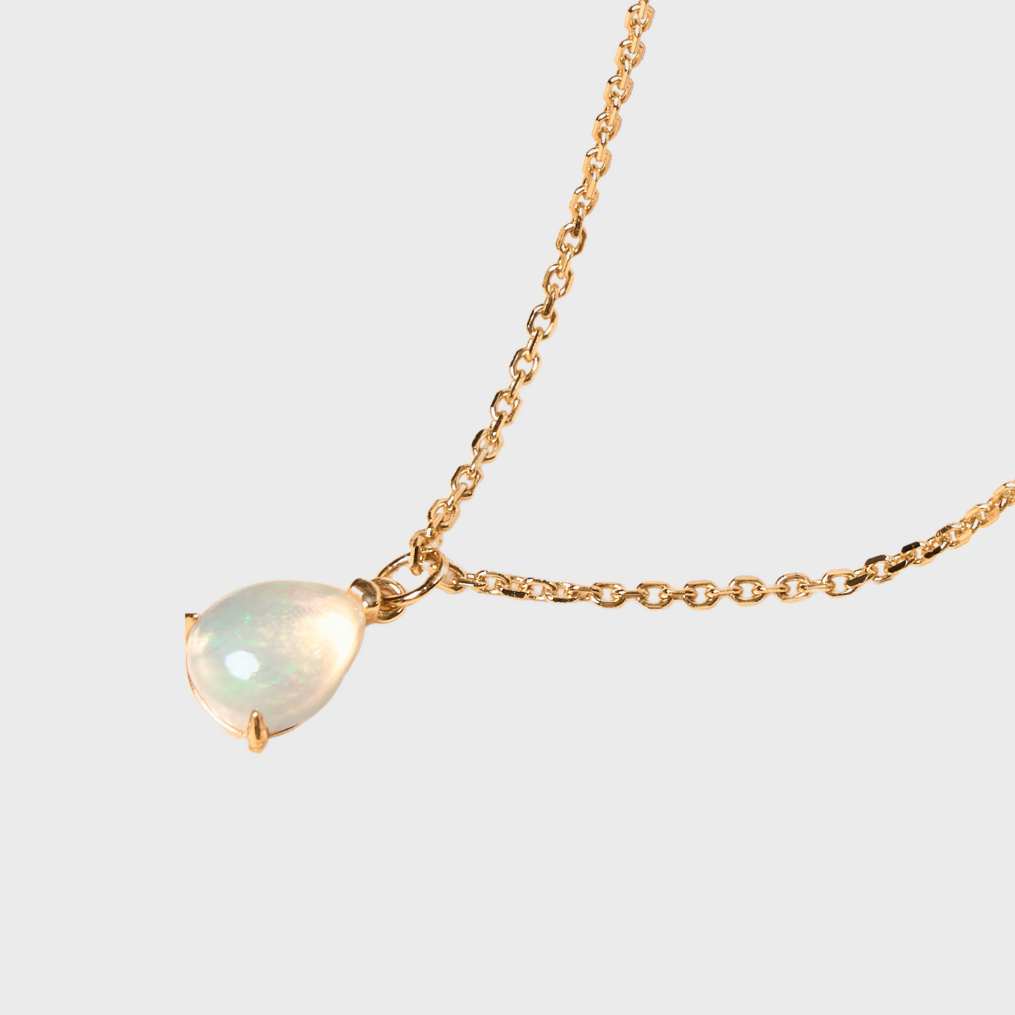 Teardrop Opal Necklace for Women - 18K Gold Plated with 925 Sterling Silver Chain